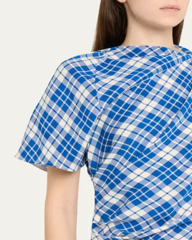 Proenza Schouler Hallie Crinkled Plaid Dress | Thumbnail 9 Proenza Schouler Hallie Crinkled Plaid Dress | Thumbnail 9