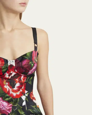 Dolce & Gabbana Anemone Floral Satin Bustier Dress | Thumbnail 5 Dolce & Gabbana Anemone Floral Satin Bustier Dress | Thumbnail 5