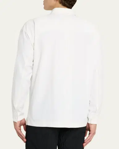 IM MEN Men's Polyester Pleated Stripe Sport Shirt | Thumbnail 3 IM MEN Men's Polyester Pleated Stripe Sport Shirt | Thumbnail 3