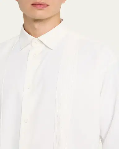 IM MEN Men's Polyester Pleated Stripe Sport Shirt | Thumbnail 5 IM MEN Men's Polyester Pleated Stripe Sport Shirt | Thumbnail 5