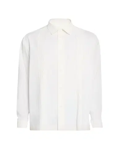 IM MEN Men's Polyester Pleated Stripe Sport Shirt | Thumbnail 1 IM MEN Men's Polyester Pleated Stripe Sport Shirt | Thumbnail 1