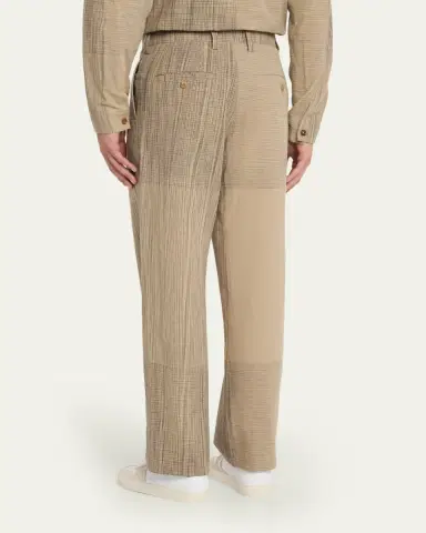 IM MEN Men's Kasuri Cotton Maxi-Check Pants | Thumbnail 4 IM MEN Men's Kasuri Cotton Maxi-Check Pants | Thumbnail 4