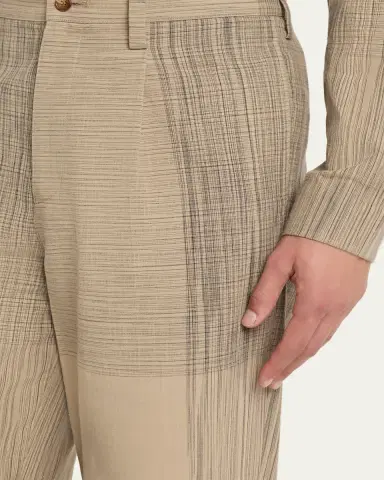IM MEN Men's Kasuri Cotton Maxi-Check Pants | Thumbnail 5 IM MEN Men's Kasuri Cotton Maxi-Check Pants | Thumbnail 5