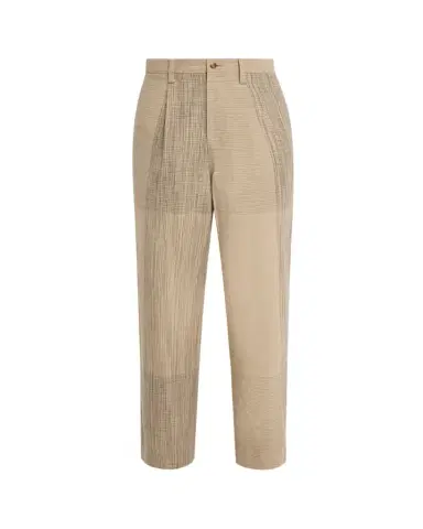 IM MEN Men's Kasuri Cotton Maxi-Check Pants | Thumbnail 1 IM MEN Men's Kasuri Cotton Maxi-Check Pants | Thumbnail 1