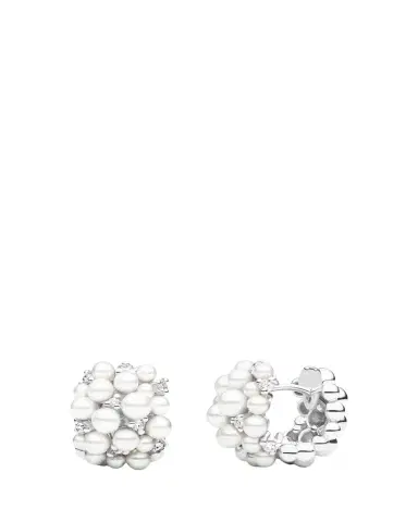 Paul Morelli Lagrange 18K White Gold Pearl & Diamond Hoop Earrings | Thumbnail 1 Paul Morelli Lagrange 18K White Gold Pearl & Diamond Hoop Earrings | Thumbnail 1