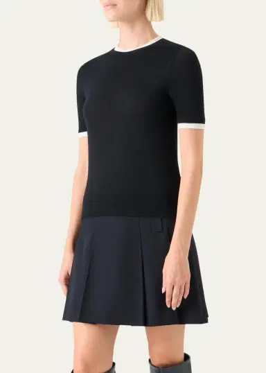Akris punto Layered Short-Sleeve Knit Sweater | Thumbnail 4 Akris punto Layered Short-Sleeve Knit Sweater | Thumbnail 4
