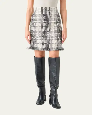 Akris punto Check Check Fringed Mini Skirt | Thumbnail 2 Akris punto Check Check Fringed Mini Skirt | Thumbnail 2