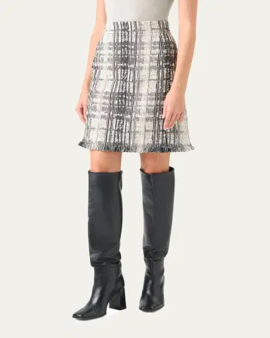 Akris punto Check Check Fringed Mini Skirt | Thumbnail 4 Akris punto Check Check Fringed Mini Skirt | Thumbnail 4