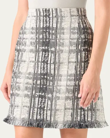 Akris punto Check Check Fringed Mini Skirt | Thumbnail 5 Akris punto Check Check Fringed Mini Skirt | Thumbnail 5
