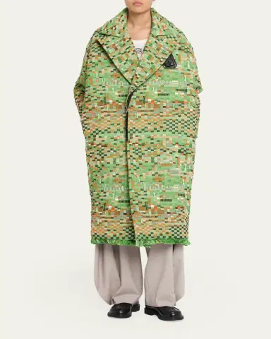 Loewe Oversized Patchwork Check Single-Breasted Coat | Thumbnail 2 Loewe Oversized Patchwork Check Single-Breasted Coat | Thumbnail 2