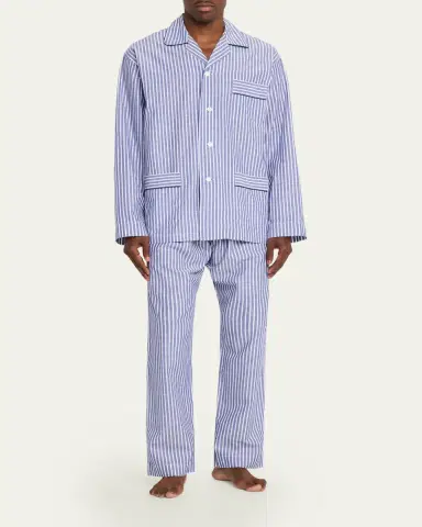 Bergdorf Goodman Men's triped Cotton Pajama Shirt | Thumbnail 2 Bergdorf Goodman Men's triped Cotton Pajama Shirt | Thumbnail 2