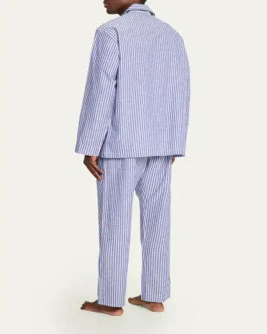 Bergdorf Goodman Men's triped Cotton Pajama Shirt | Thumbnail 3 Bergdorf Goodman Men's triped Cotton Pajama Shirt | Thumbnail 3