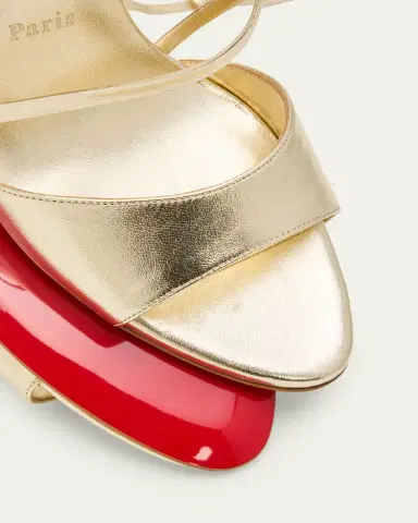 Christian Louboutin 100mm Fanny Randa Metallic Leather Ankle-Tie Sandals | Thumbnail 5 Christian Louboutin 100mm Fanny Randa Metallic Leather Ankle-Tie Sandals | Thumbnail 5