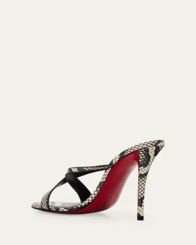 Christian Louboutin 100mm Mulazee Crisscross Snake-Printed Leather Sandals | Thumbnail 2 Christian Louboutin 100mm Mulazee Crisscross Snake-Printed Leather Sandals | Thumbnail 2