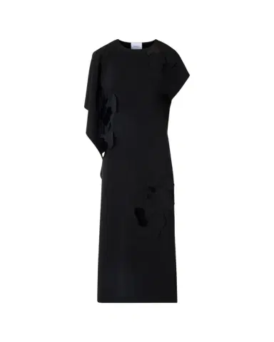 Akris punto Sleeveless Asymmetric Draped Papercut Flower Crepe Midi Dress | Thumbnail 1 Akris punto Sleeveless Asymmetric Draped Papercut Flower Crepe Midi Dress | Thumbnail 1
