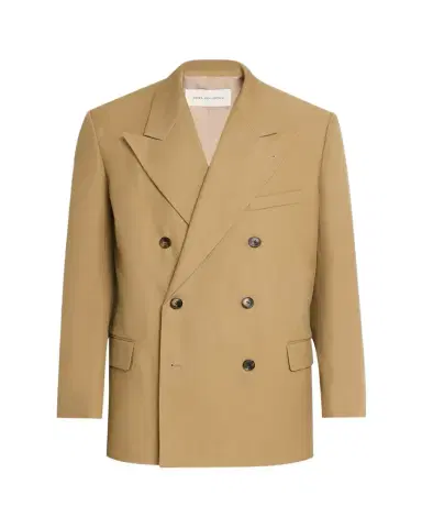 Dries Van Noten Men's Cotton Peak Lapel Double-Breasted Sport Coat | Thumbnail 1 Dries Van Noten Men's Cotton Peak Lapel Double-Breasted Sport Coat | Thumbnail 1