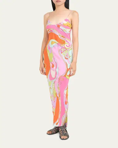 PUCCI Orchidee Silk Crepe De Chine Maxi Dress | Thumbnail 4 PUCCI Orchidee Silk Crepe De Chine Maxi Dress | Thumbnail 4