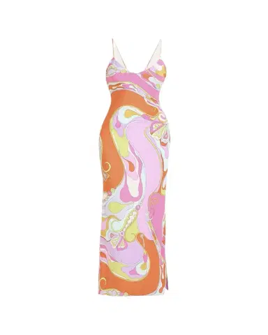 PUCCI Orchidee Silk Crepe De Chine Maxi Dress | Thumbnail 1 PUCCI Orchidee Silk Crepe De Chine Maxi Dress | Thumbnail 1
