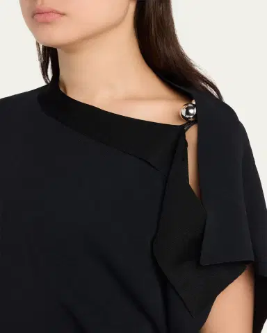 Lanvin Asymmetric Silver Button A-Line Dress | Thumbnail 5 Lanvin Asymmetric Silver Button A-Line Dress | Thumbnail 5