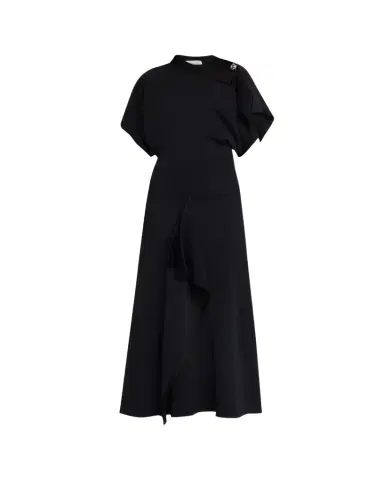 Lanvin Asymmetric Silver Button A-Line Dress | Thumbnail 1 Lanvin Asymmetric Silver Button A-Line Dress | Thumbnail 1
