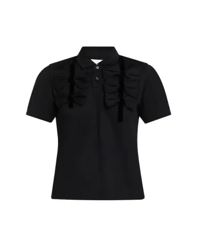 NOIR KEI NINOMIYA Cotton Bow Tie Polo Shirt | Thumbnail 1 NOIR KEI NINOMIYA Cotton Bow Tie Polo Shirt | Thumbnail 1