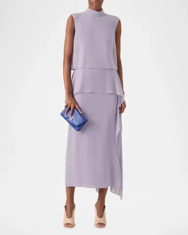 Akris Malva Silk Georgette Layered Dress | Thumbnail 2 Akris Malva Silk Georgette Layered Dress | Thumbnail 2