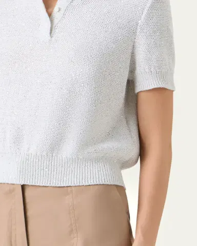 Akris Micro Sequined Short Knit Sweater | Thumbnail 5 Akris Micro Sequined Short Knit Sweater | Thumbnail 5