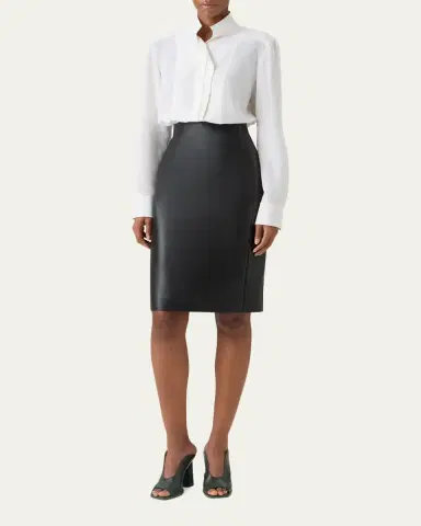 Akris Lamb Nappa Leather Pencil Skirt | Thumbnail 2 Akris Lamb Nappa Leather Pencil Skirt | Thumbnail 2