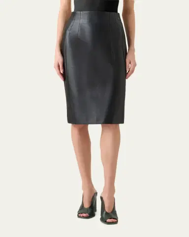 Akris Lamb Nappa Leather Pencil Skirt | Thumbnail 4 Akris Lamb Nappa Leather Pencil Skirt | Thumbnail 4