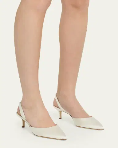 Manolo Blahnik Carolyne Kitten-Heel Halter Pumps | Thumbnail 6 Manolo Blahnik Carolyne Kitten-Heel Halter Pumps | Thumbnail 6