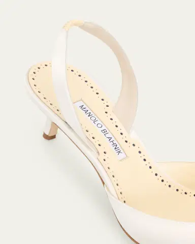 Manolo Blahnik Carolyne Kitten-Heel Halter Pumps | Thumbnail 9 Manolo Blahnik Carolyne Kitten-Heel Halter Pumps | Thumbnail 9