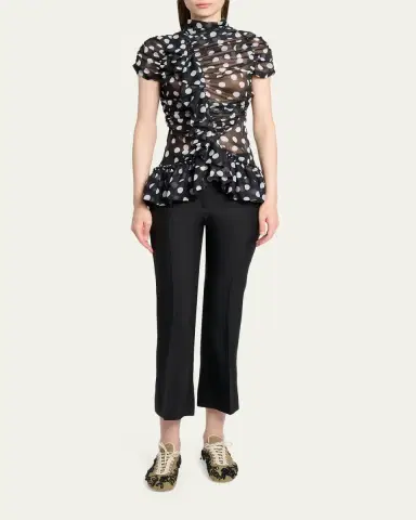 Dries Van Noten Chuchu Polka-Dot Sheer Ruffle Blouse | Thumbnail 2 Dries Van Noten Chuchu Polka-Dot Sheer Ruffle Blouse | Thumbnail 2