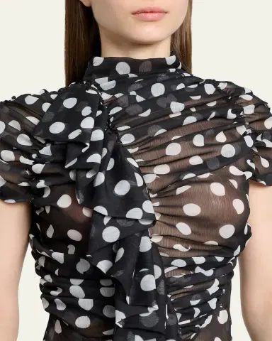 Dries Van Noten Chuchu Polka-Dot Sheer Ruffle Blouse | Thumbnail 5 Dries Van Noten Chuchu Polka-Dot Sheer Ruffle Blouse | Thumbnail 5