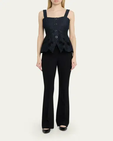 Veronica Beard Mirielle Embroidered Denim Top | Thumbnail 2 Veronica Beard Mirielle Embroidered Denim Top | Thumbnail 2