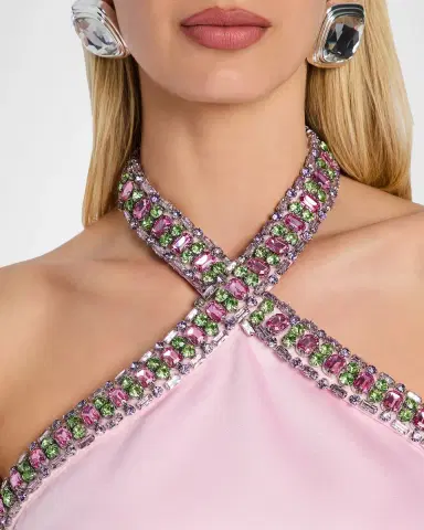 Retrofête Sabry Jeweled Halter Mini Dress | Thumbnail 5 Retrofête Sabry Jeweled Halter Mini Dress | Thumbnail 5
