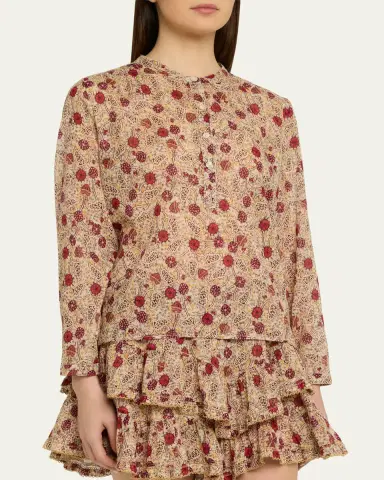 Etoile Isabel Marant Maria Floral Cotton Top | Thumbnail 4 Etoile Isabel Marant Maria Floral Cotton Top | Thumbnail 4