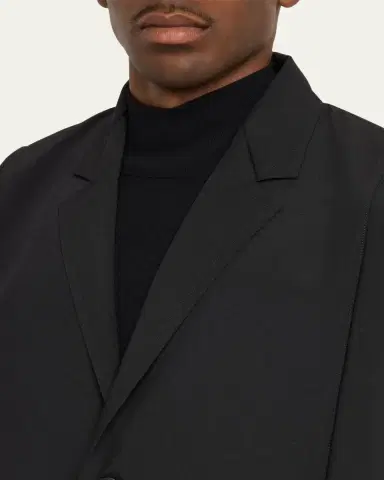 IM MEN Men's Black Flat Loose Fit Jacket | Thumbnail 5 IM MEN Men's Black Flat Loose Fit Jacket | Thumbnail 5