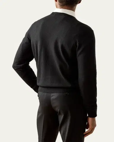 Ralph Lauren Purple Label Men's 18GG Cashmere Crewneck Sweater | Thumbnail 3 Ralph Lauren Purple Label Men's 18GG Cashmere Crewneck Sweater | Thumbnail 3
