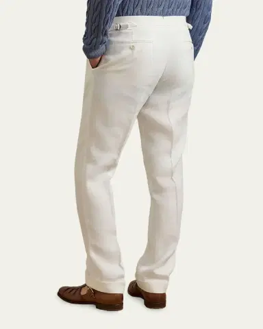 Ralph Lauren Purple Label Men's Gregory Hand-Tailored Linen Trousers | Thumbnail 3 Ralph Lauren Purple Label Men's Gregory Hand-Tailored Linen Trousers | Thumbnail 3