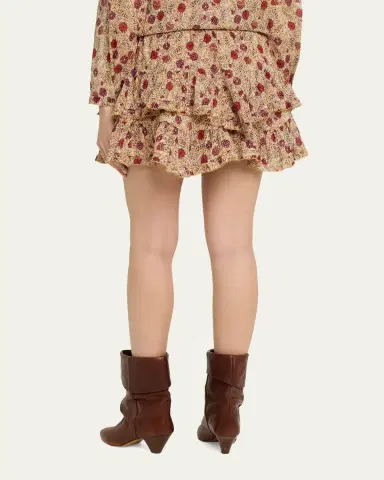 Etoile Isabel Marant Jocadia Floral Ruffled Cotton Miniskirt | Thumbnail 3 Etoile Isabel Marant Jocadia Floral Ruffled Cotton Miniskirt | Thumbnail 3