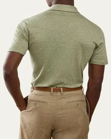 Ralph Lauren Purple Label Linen Jersey Polo Shirt | Thumbnail 3 Ralph Lauren Purple Label Linen Jersey Polo Shirt | Thumbnail 3