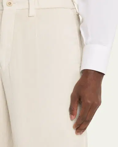 IM MEN Men's Cotton Pigment Pleated Straight-Leg Trousers | Thumbnail 5 IM MEN Men's Cotton Pigment Pleated Straight-Leg Trousers | Thumbnail 5