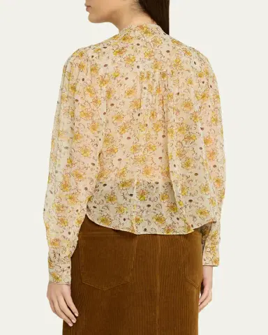 Etoile Isabel Marant Florine Floral Georgette Blouse | Thumbnail 3 Etoile Isabel Marant Florine Floral Georgette Blouse | Thumbnail 3