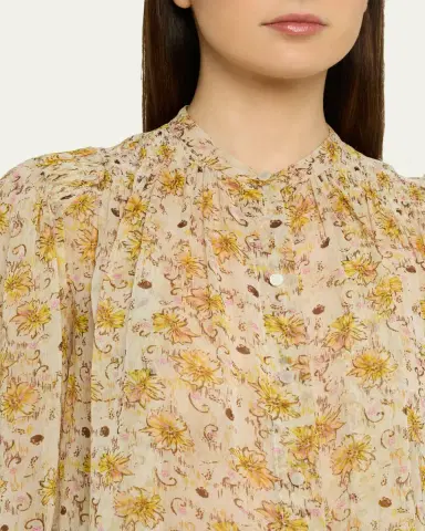 Etoile Isabel Marant Florine Floral Georgette Blouse | Thumbnail 5 Etoile Isabel Marant Florine Floral Georgette Blouse | Thumbnail 5