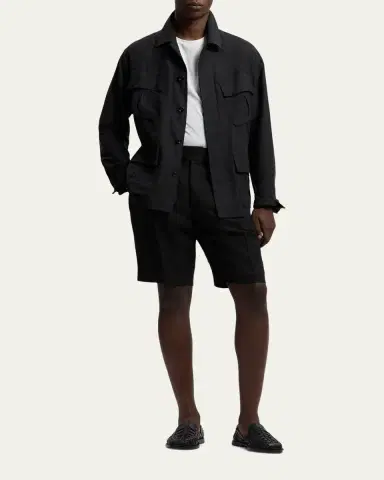 Ralph Lauren Purple Label Men's Silk and Linen Flap-Pocket Field Jacket | Thumbnail 2 Ralph Lauren Purple Label Men's Silk and Linen Flap-Pocket Field Jacket | Thumbnail 2