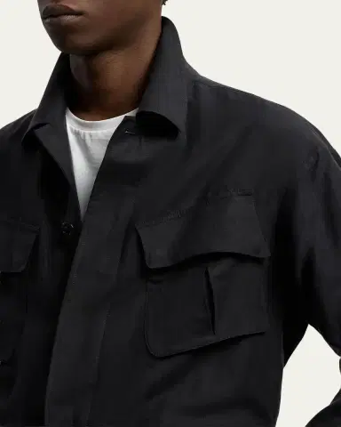 Ralph Lauren Purple Label Men's Silk and Linen Flap-Pocket Field Jacket | Thumbnail 5 Ralph Lauren Purple Label Men's Silk and Linen Flap-Pocket Field Jacket | Thumbnail 5