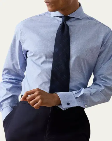 Ralph Lauren Purple Label Men's Glen Check French Cuff Shirt | Thumbnail 4 Ralph Lauren Purple Label Men's Glen Check French Cuff Shirt | Thumbnail 4
