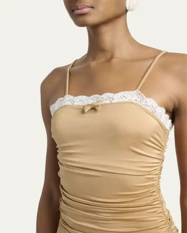 Chloé Lace Ruffle Ruched Bodysuit | Thumbnail 4 Chloé Lace Ruffle Ruched Bodysuit | Thumbnail 4