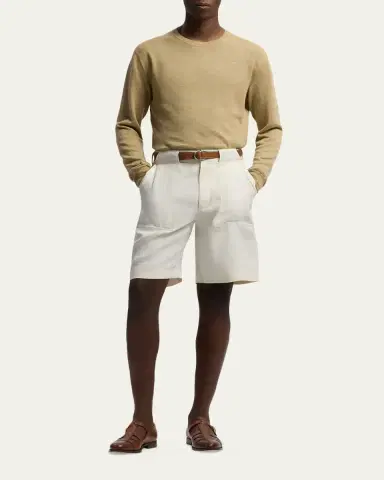 Ralph Lauren Purple Label Men's Linen-Blend Crewneck Sweater | Thumbnail 2 Ralph Lauren Purple Label Men's Linen-Blend Crewneck Sweater | Thumbnail 2