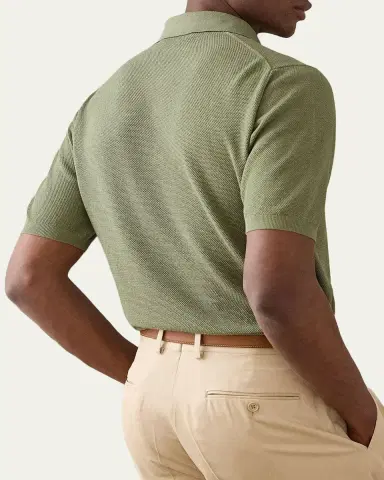 Ralph Lauren Purple Label Men's Silk-Blend Short-Sleeve Polo Sweater | Thumbnail 3 Ralph Lauren Purple Label Men's Silk-Blend Short-Sleeve Polo Sweater | Thumbnail 3